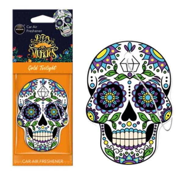 Aroma Car Dia De Los Muertos - Gold Twilight