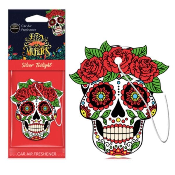 Aroma Car Dia De Los Muertos - Silver Tattoo